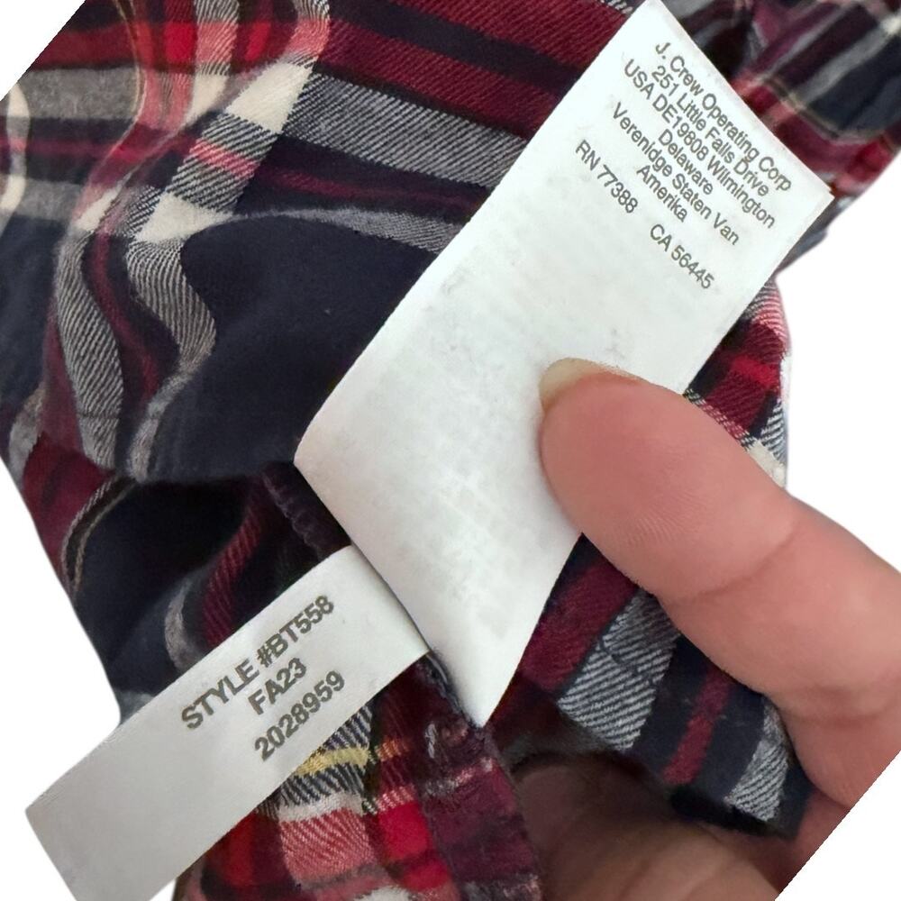 Crewcuts J. Crew Tiered Flannel Dress Girl’s 14 Cotton Plaid Red Blue NEW - Picture 6 of 6